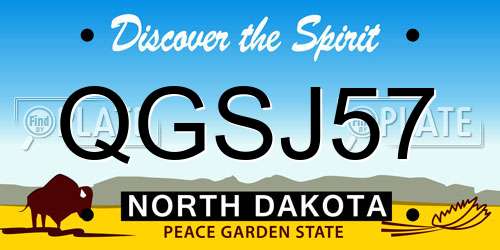 QGSJ57 North Dakota License Plate