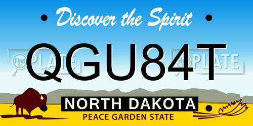 QGU84T North Dakota License Plate