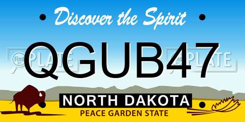 QGUB47 North Dakota License Plate