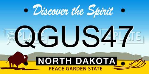 QGUS47 North Dakota License Plate