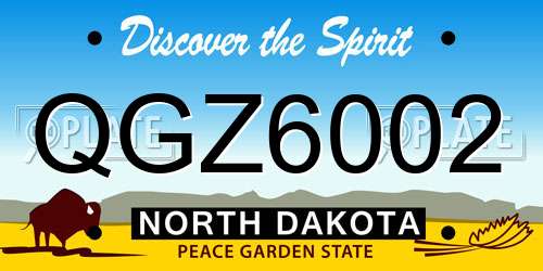 QGZ6002 North Dakota License Plate