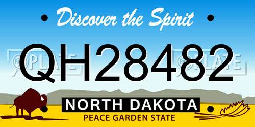 QH28482 North Dakota License Plate