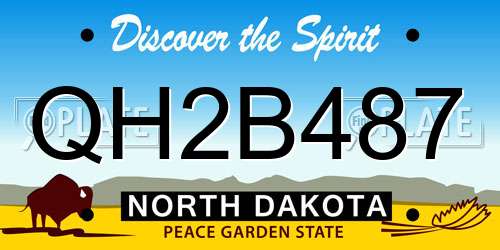 QH2B487 North Dakota License Plate