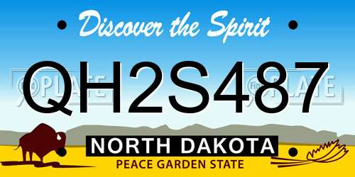 QH2S487 North Dakota License Plate