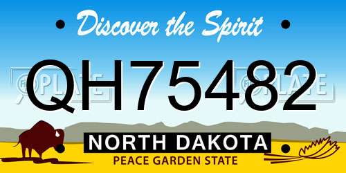 QH75482 North Dakota License Plate