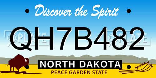 QH7B482 North Dakota License Plate