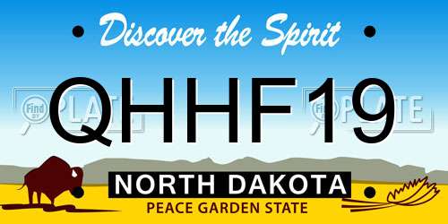 QHHF19 North Dakota License Plate