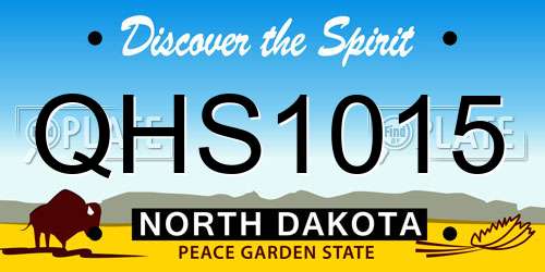 QHS1015 North Dakota License Plate