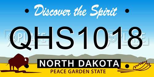 QHS1018 North Dakota License Plate