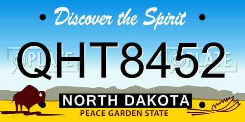 QHT8452 North Dakota License Plate