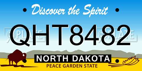 QHT8482 North Dakota License Plate