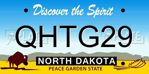 QHTG29 North Dakota License Plate