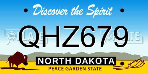 QHZ679 North Dakota License Plate