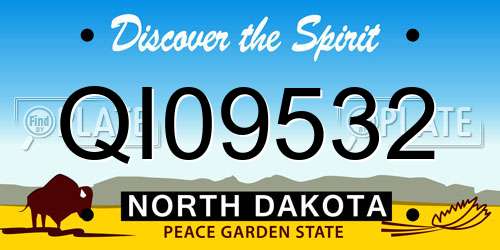 QI09532 North Dakota License Plate
