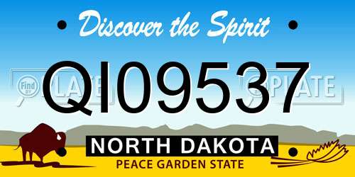 QI09537 North Dakota License Plate