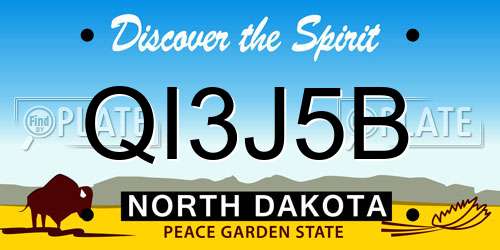 QI3J5B North Dakota License Plate