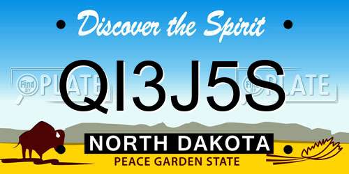 QI3J5S North Dakota License Plate