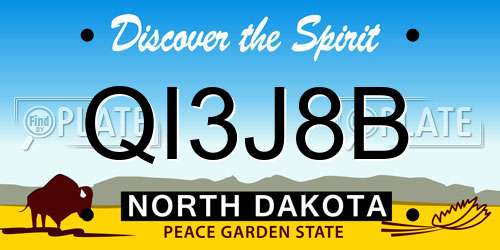 QI3J8B North Dakota License Plate