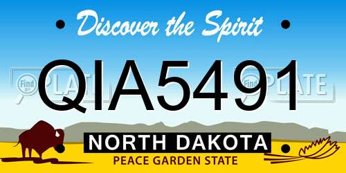 QIA5491 North Dakota License Plate