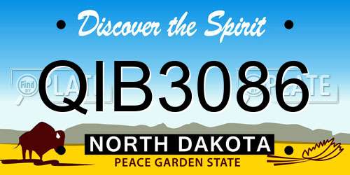QIB3086 North Dakota License Plate
