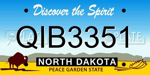 QIB3351 North Dakota License Plate