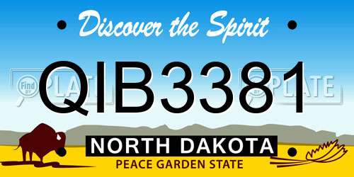 QIB3381 North Dakota License Plate