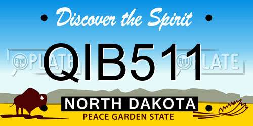 QIB511 North Dakota License Plate