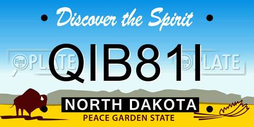 QIB81I North Dakota License Plate