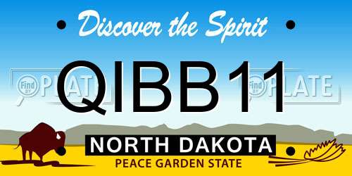 QIBB11 North Dakota License Plate