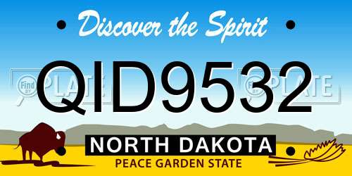 QID9532 North Dakota License Plate