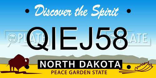 QIEJ58 North Dakota License Plate