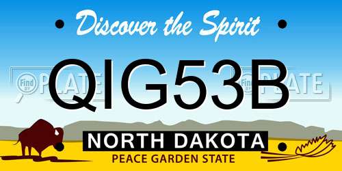 QIG53B North Dakota License Plate
