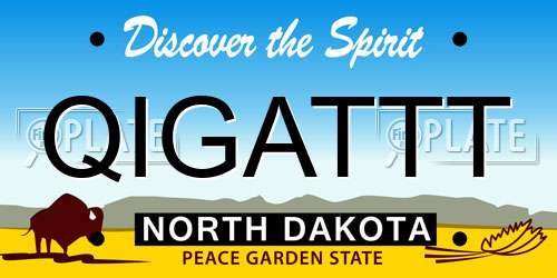 QIGATTT North Dakota License Plate