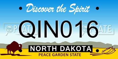 QIN016 North Dakota License Plate