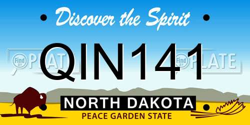 QIN141 North Dakota License Plate
