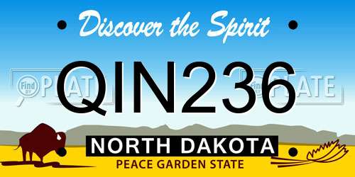 QIN236 North Dakota License Plate