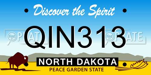 QIN313 North Dakota License Plate