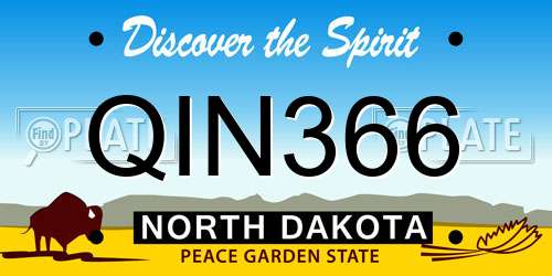 QIN366 North Dakota License Plate