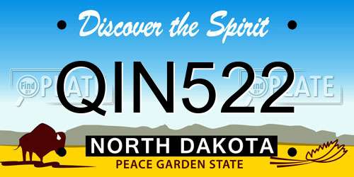 QIN522 North Dakota License Plate