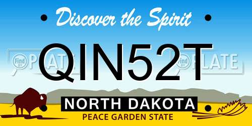 QIN52T North Dakota License Plate