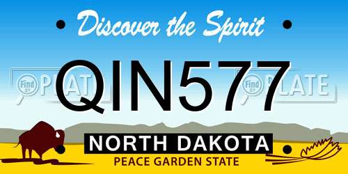QIN577 North Dakota License Plate