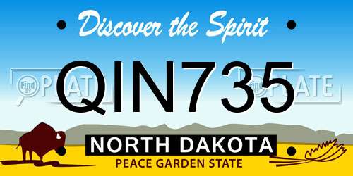QIN735 North Dakota License Plate