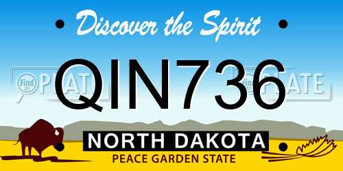 QIN736 North Dakota License Plate