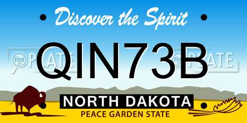 QIN73B North Dakota License Plate