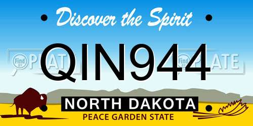 QIN944 North Dakota License Plate