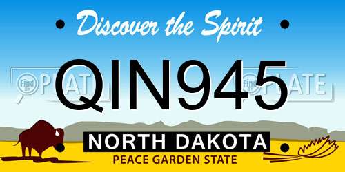 QIN945 North Dakota License Plate