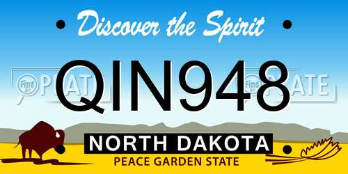 QIN948 North Dakota License Plate
