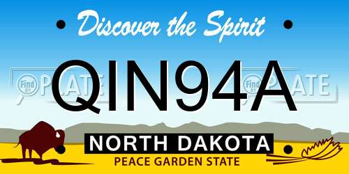 QIN94A North Dakota License Plate