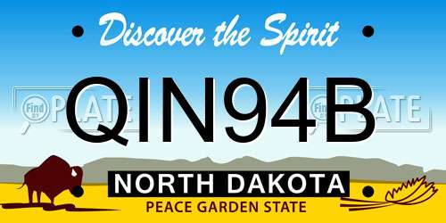 QIN94B North Dakota License Plate