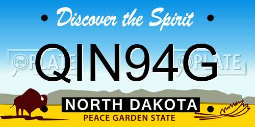 QIN94G North Dakota License Plate